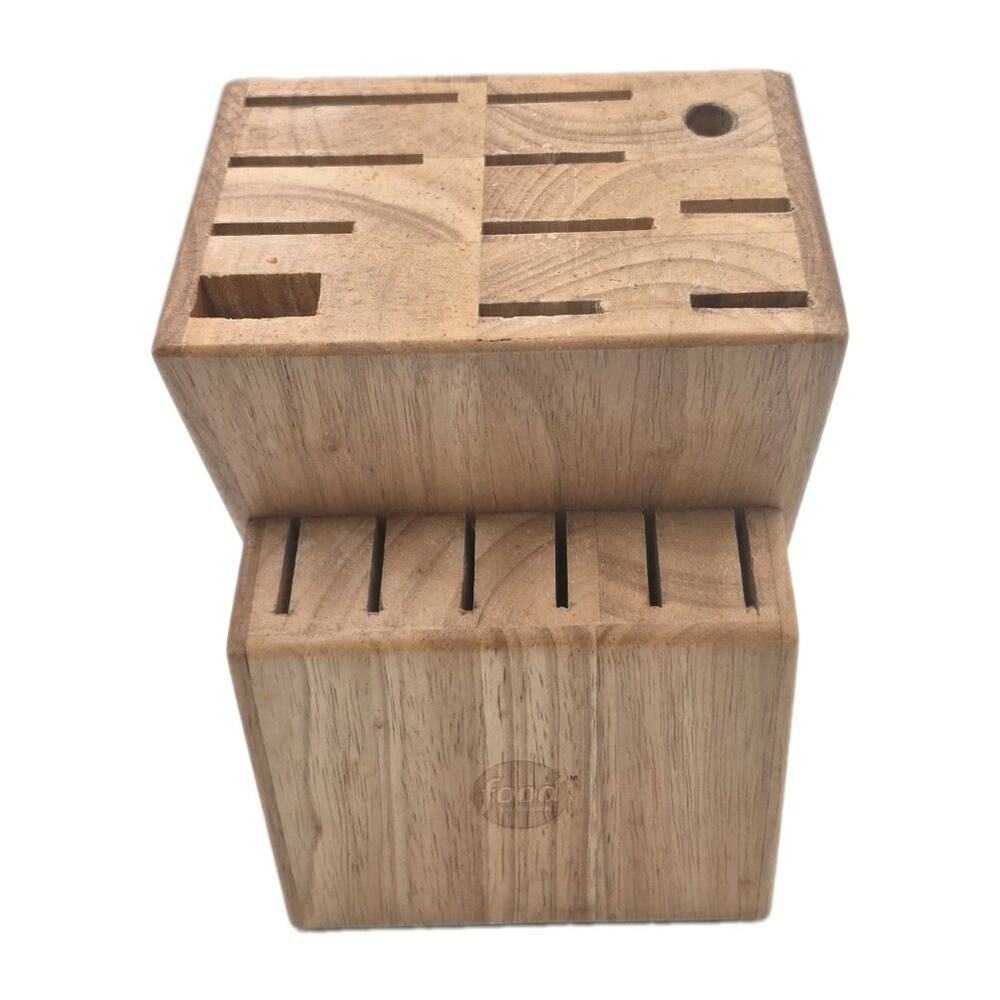 Food Network Wood Knife Block 17 Slots 10x7x6"